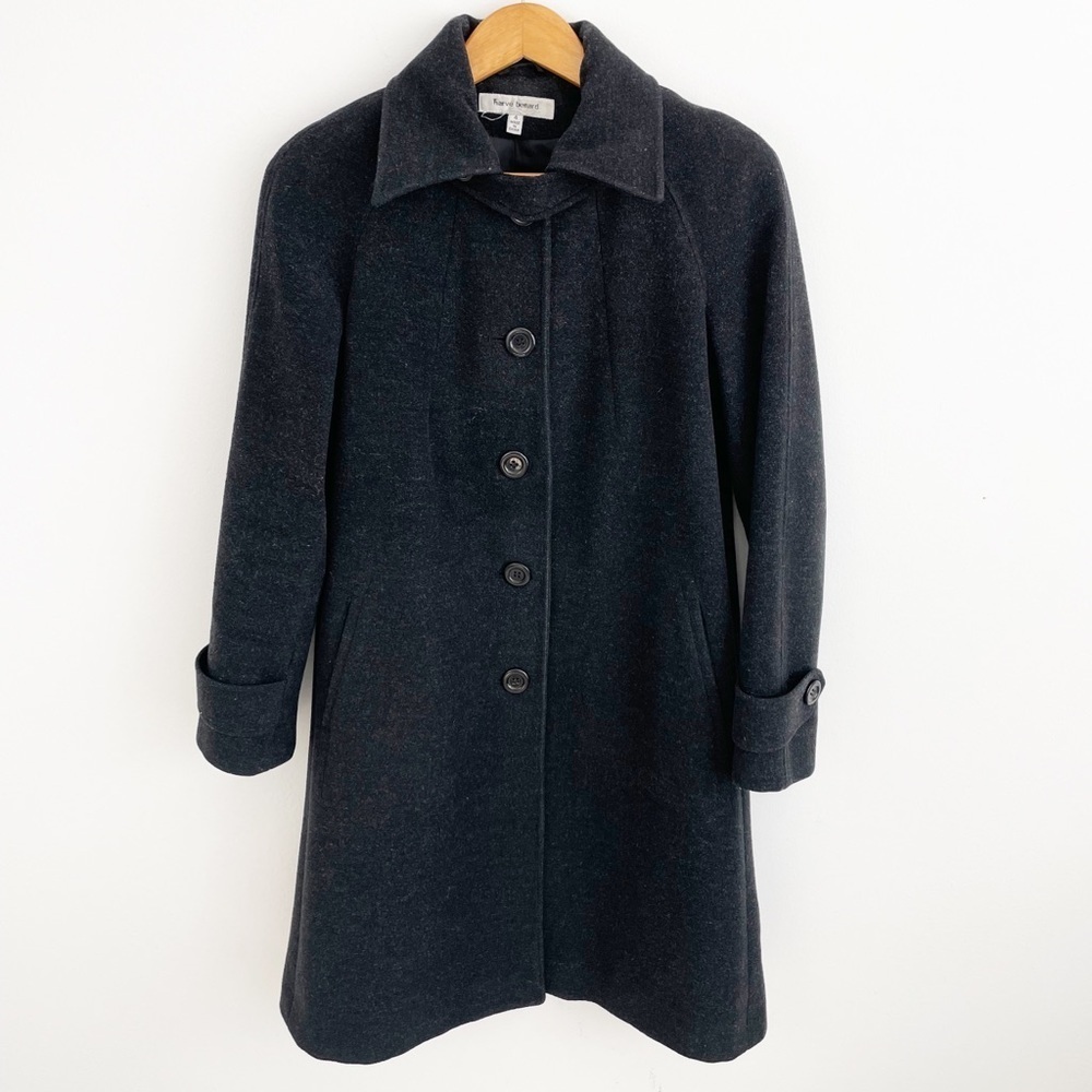 Vintage Harve Benard 100% Wool Peacock Long Sleeves Button Down Long Jacket Sz 4